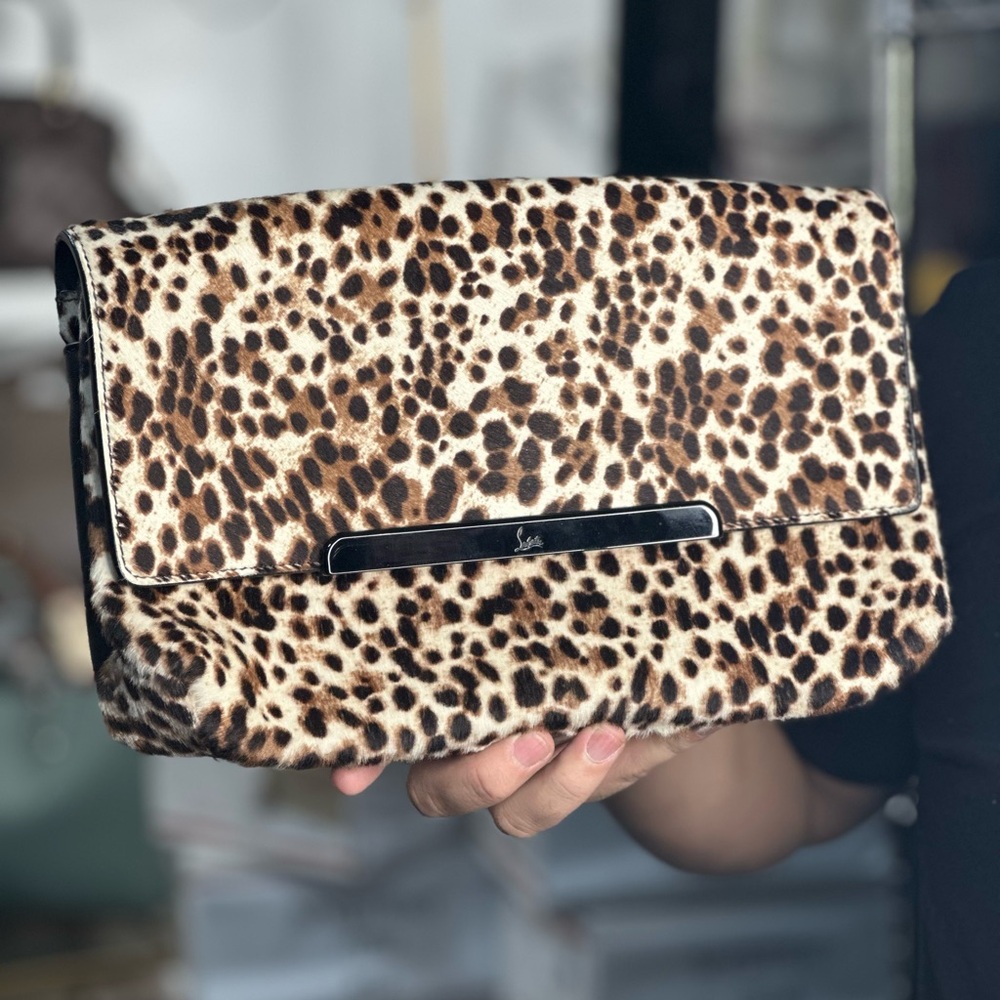 Louboutin - Calf Hair Clutch -  with D-Rings (NO STRAP)